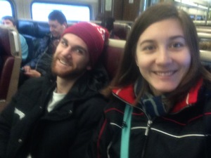 Cody and me on the train ride to NYC.